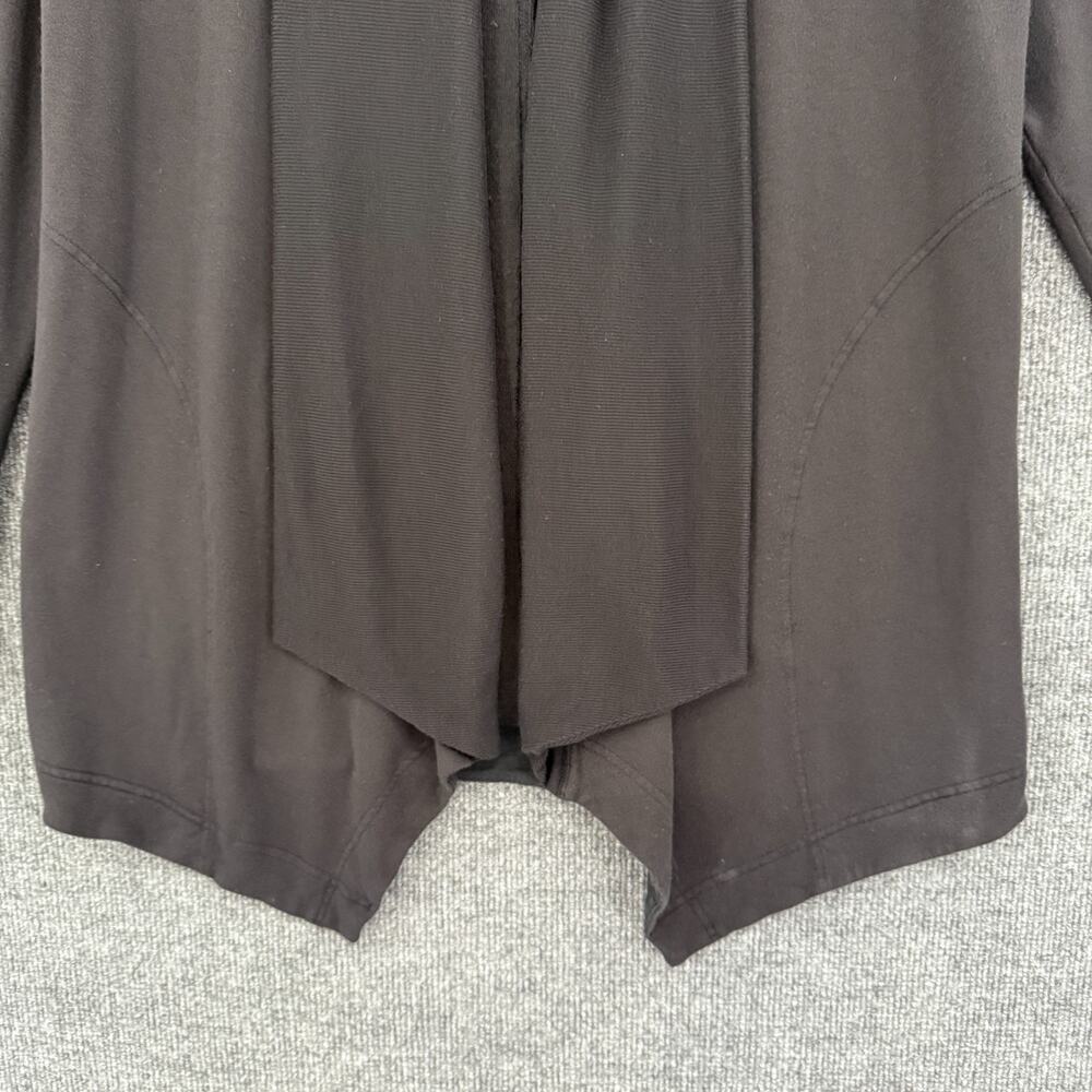 Athleta Open Front Cardigan Womens Small Black Shawl Collar Pockets Cozy Wrap - Picture 3 of 12